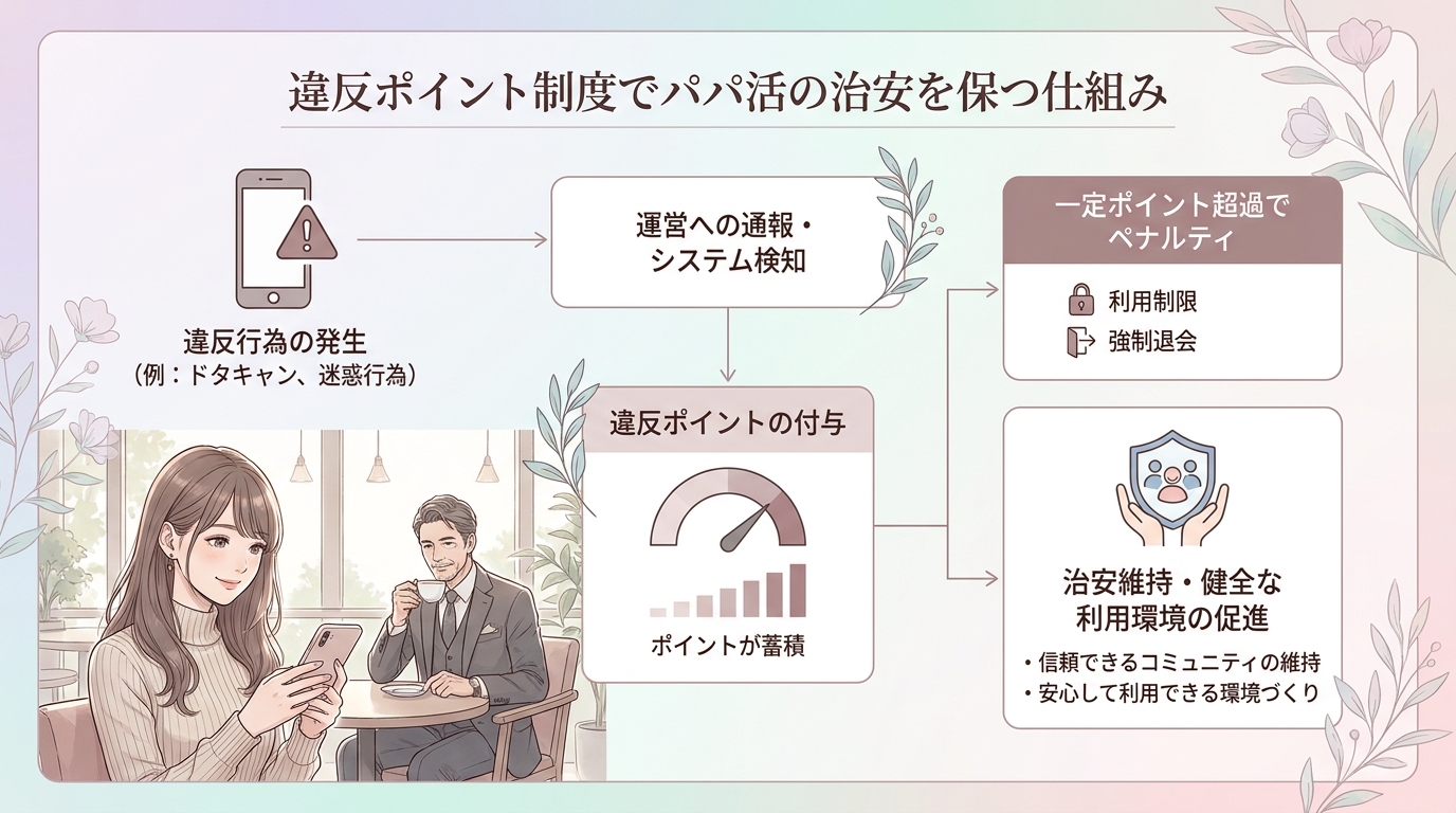 違反ポイント制度でパパ活の治安を保つ仕組み